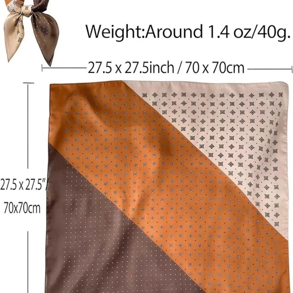 Silk Satin Head Scarf 27.5 x 27.5inch